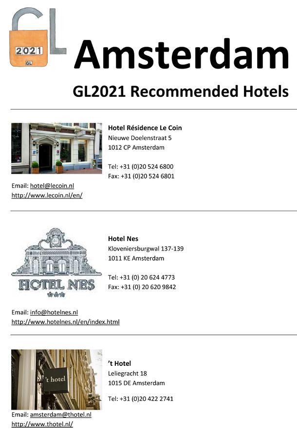 GL2021 Recommended Hotels