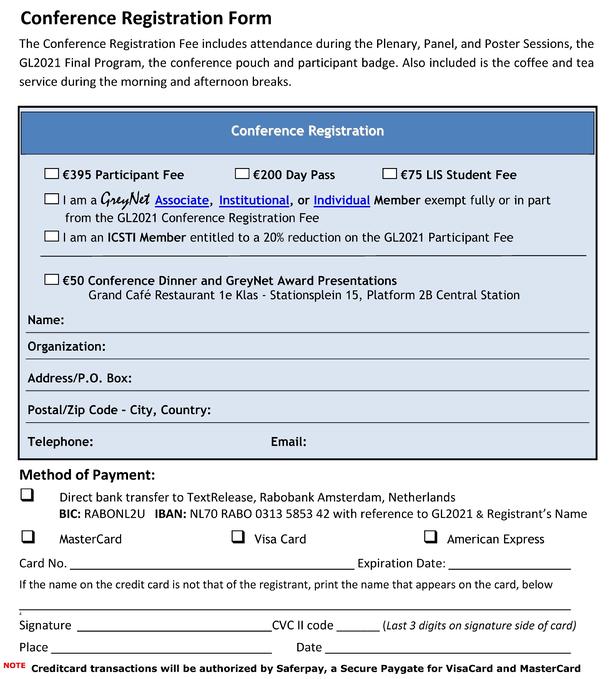 GL2021 Registration Form